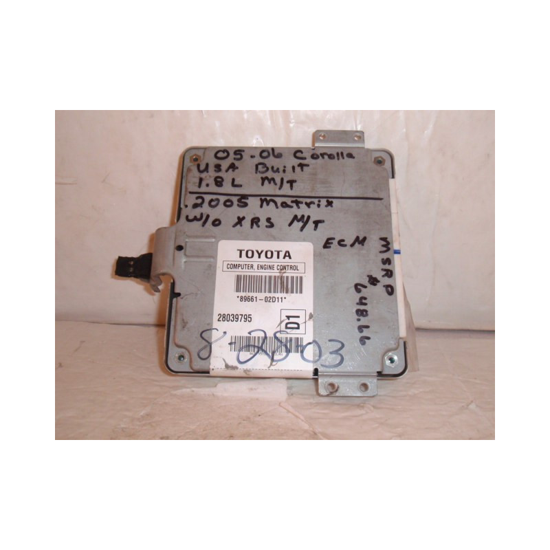 89661-02D11 Toyota Corolla ECM Engine Computer 2005-2006