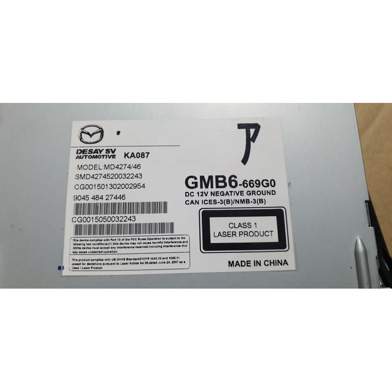 GMB6-669G0 Mazda 6 Audio CD Changer Player 2013-2017
