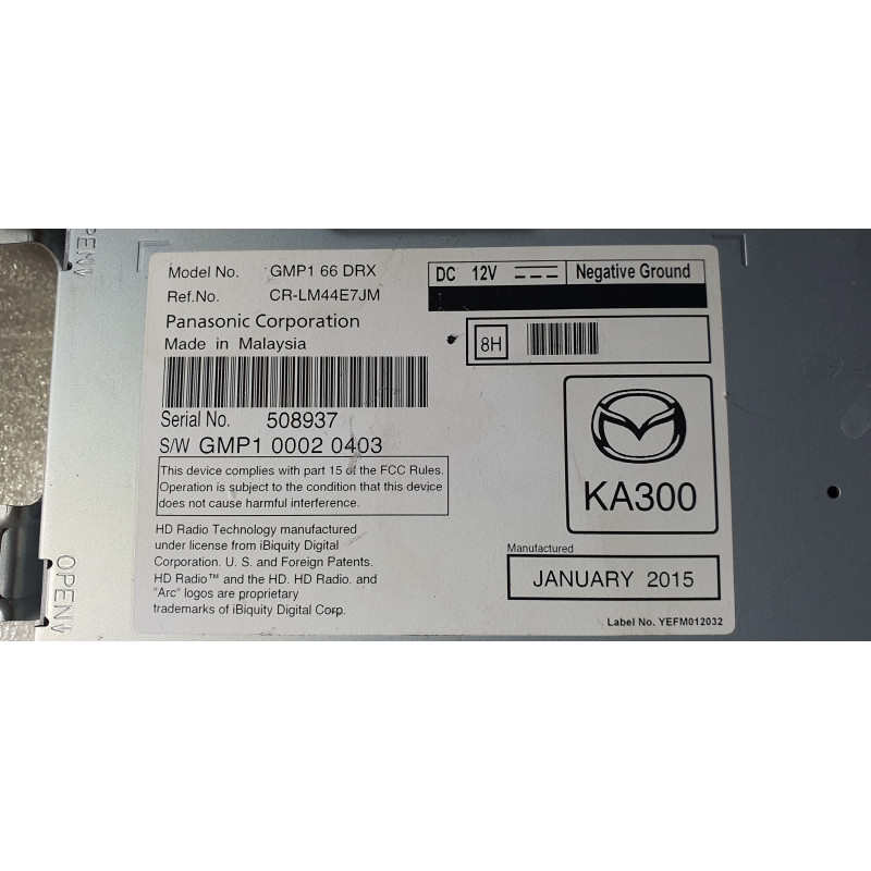 GMP166DRX Mazda 6 Audio Equipment Radio Satellite Tuner 2014-2018