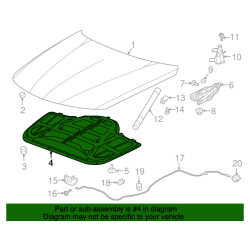 84067590 Cadillac CT6 Hood Insulation Pad 2016-2020 23420693