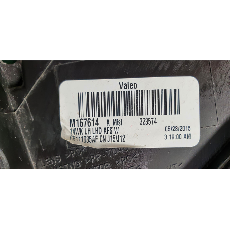 68111035AF Jeep Grand Cherokee Left Headlight 2014-2016