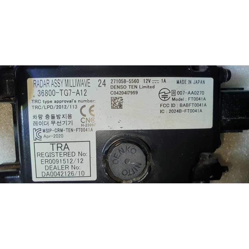 36800-TG7-A12 Honda Adaptive Radar Cruise Control Distance Sensor Module
