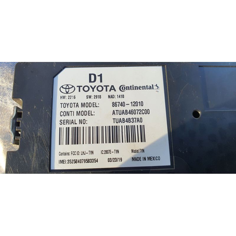 86740-12010 Toyota Corolla Transceiver Telematics Control Module 2020-2022