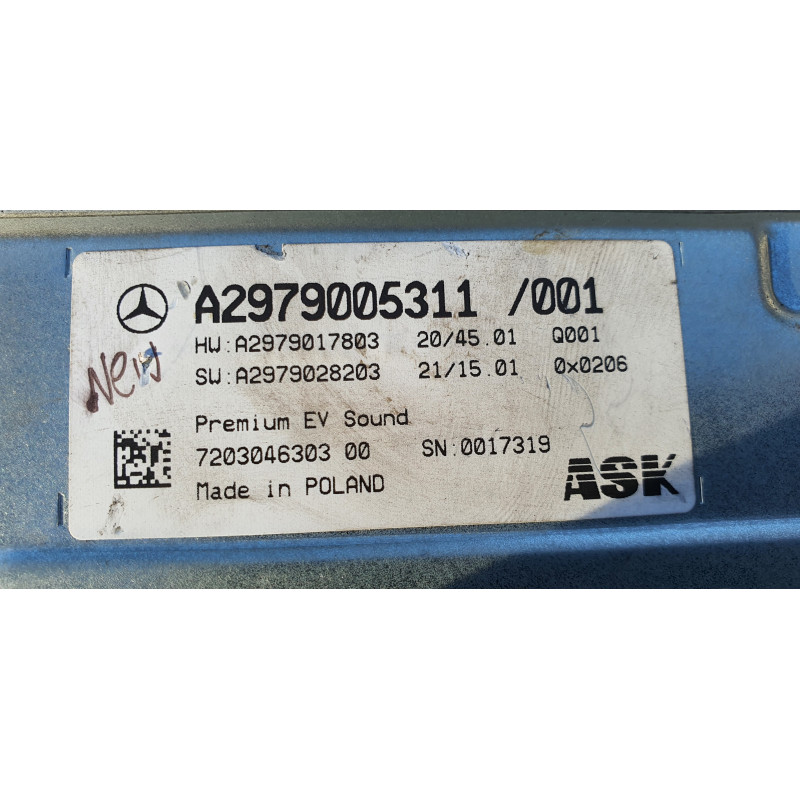 A2979005311 Mercedes-Benz EQS Radio Antenna Audio Amplifier 2022-2024