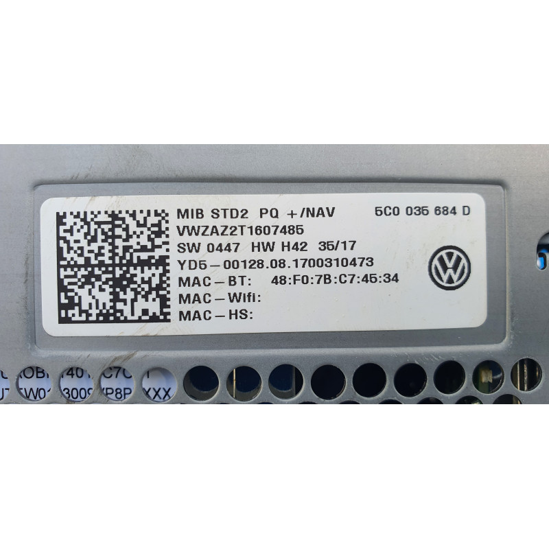 5C0035684D Volkswagen Jetta Navigation GPS Radio Media CD Player 2016-2019