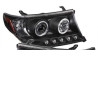 Toyota Land Cruiser Right Black Dual Halo LED Projector Headlight 2008-2011