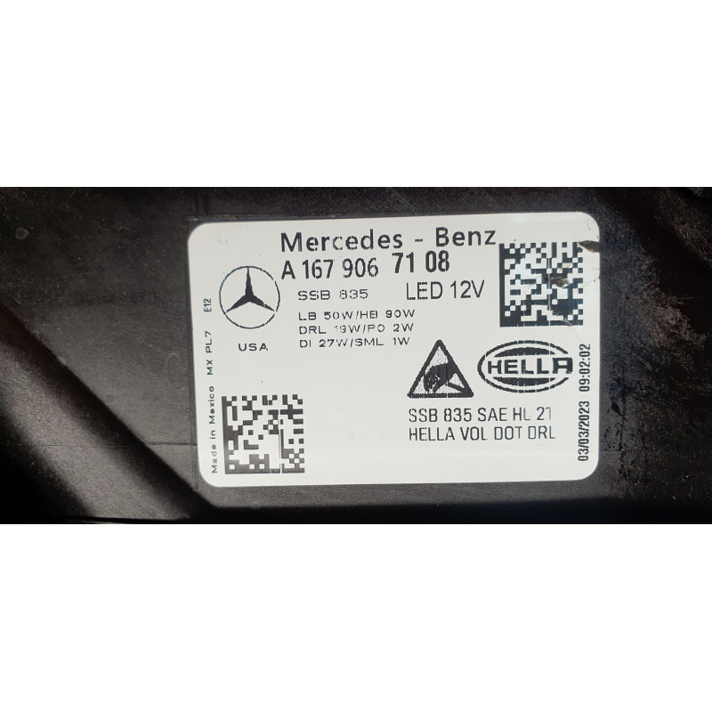 A1679067108 Mercedes-Benz GLE Left Multibeam LED Headlight 2024