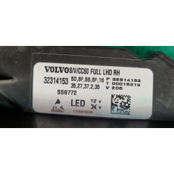 32314153 Volvo S60 Right Full LED Active High Beam System Headlight