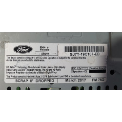 GJ7T-19C107-ED Lincoln MKC Radio CD MP3 Player 2017-2019