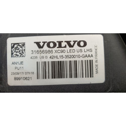 31656986 Volvo XC90 Left Full LED Adaptive AFS Headlight 2016-2019 89910621