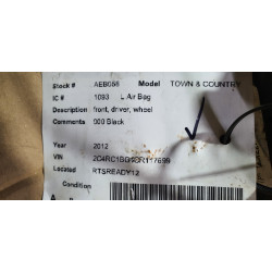 1QK22HL9AF Chrysler Town & Country Steering Wheel Driver Airbag 2011-2016