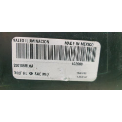 260105RL0A Nissan Kicks Right Halogen Headlight 2018-2020