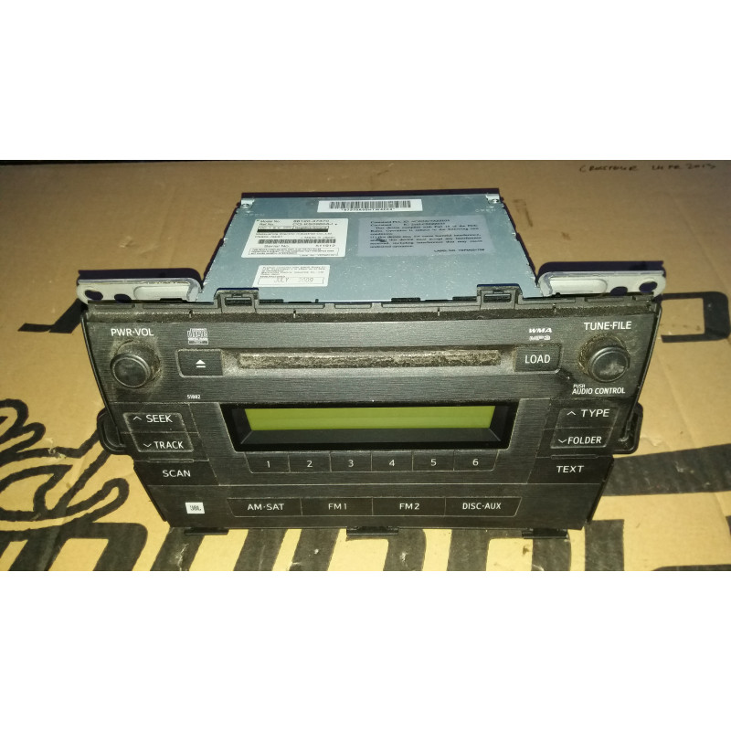 86120-47370 Toyota Prius JBL MP3 6 CD Disc Changer Radio Receiver 2010-2012
