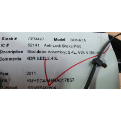 58920-4R000 Hyundai Sonata Hybrid ABS Pump 2011-2015