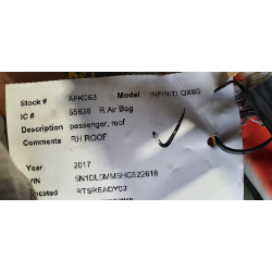 985P0-9NF9A Infiniti QX60 Right Roof Curtain Airbag 2014-2020 985P0-9NA8A