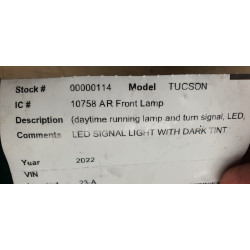 92208-CW200 Hyundai Tucson Right Full LED Headlight 2022-2024