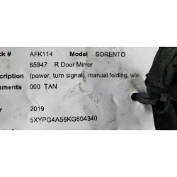 87620-C6220 Kia Sorento Right Blind Spot Turn Mirror 2016-2020