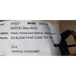 87610-C2070 Hyundai Sonata Hybrid Left Blind Spot Mirror 2015-2017