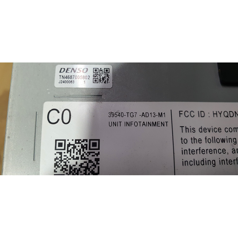 39540TG7AD13M1 Honda Pilot Radio Media Receiver 2016-2019 39540TG7A13