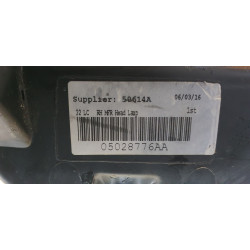 05028776AA Dodge Challenger Right Halogen Headlight 2008-2014