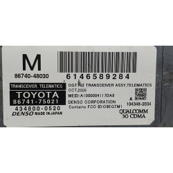 86741-75021 Lexus RX Telematics Transceiver Module 2010-2015 86740-48030