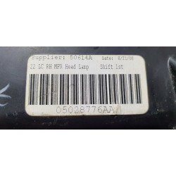 05028776AA Dodge Challenger Right Halogen Headlight 2008-2014