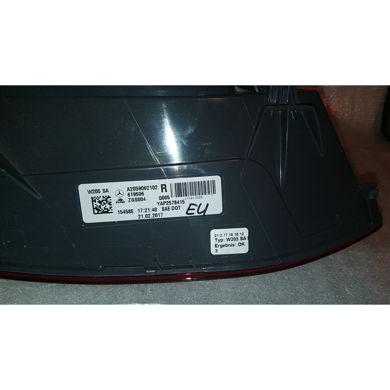 A2059062102 Mercedes-Benz C-Class Right LED Tail Lamp 2015-2018