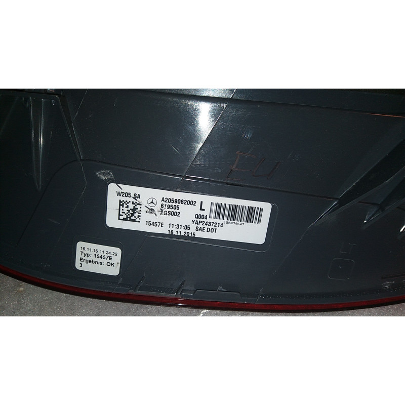 A2059062002 Mercedes-Benz C-Class Left LED Tail Lamp 2015-2018