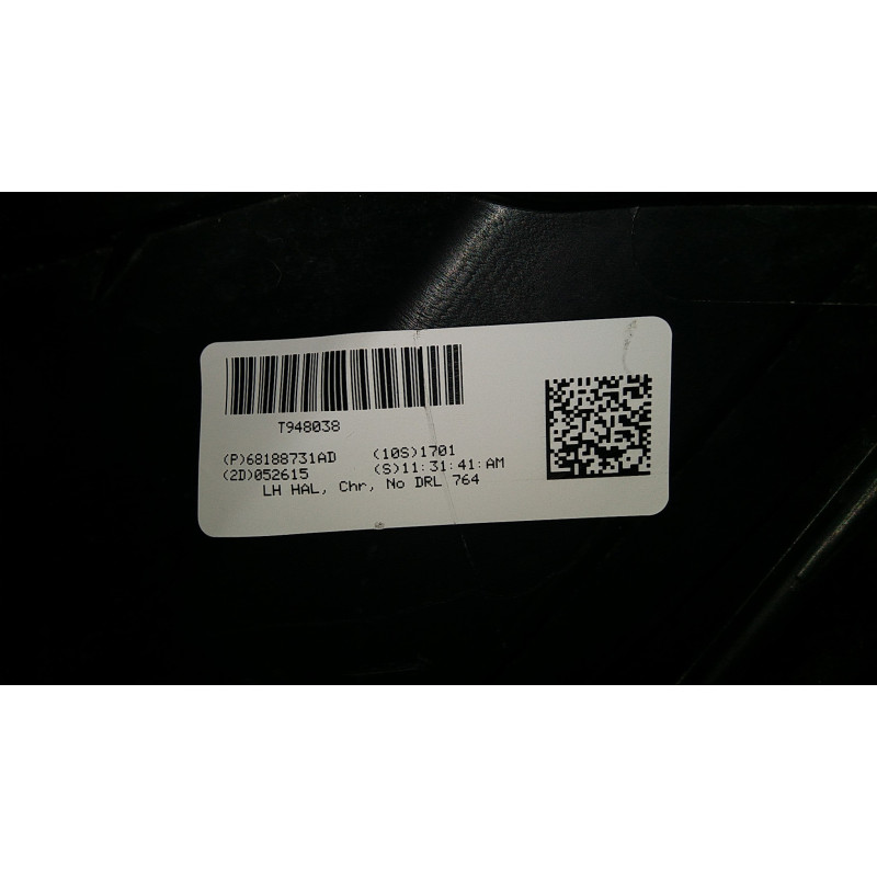 68188731AD Dodge Durango Left Halogen Headlight 2014-2020