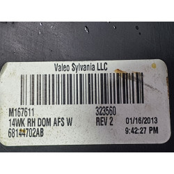 68144702AB Jeep Grand Cherokee Right LED AFS Xenon Headlight 2014-2016