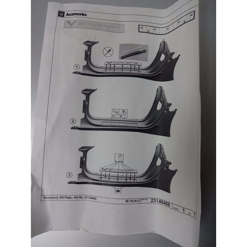23146466 Chevrolet Corvette Door Sill Overlay LED Lighting Plates 2014-2017