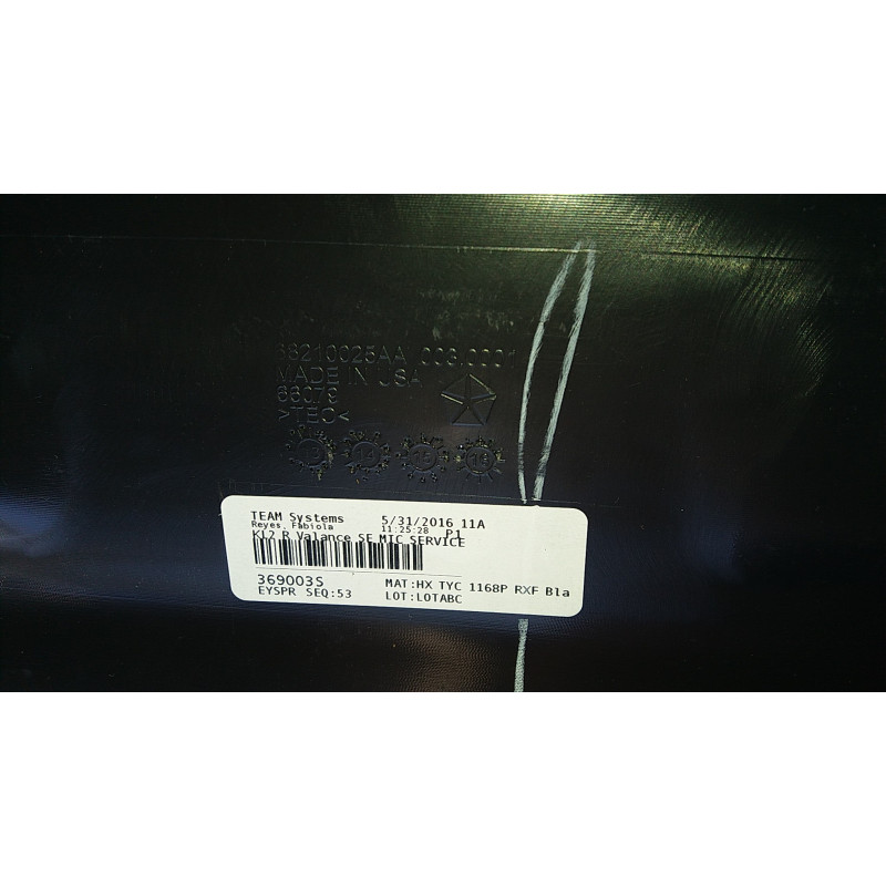 68210025AA Jeep Cherokee Rear Bumper Valance Fascia 2014-2017