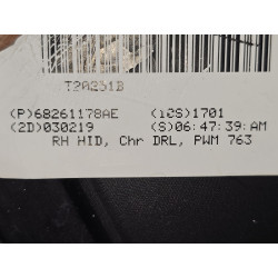68261178AE Dodge Durango Right LED Xenon Headlight 2016-2020 68261178AH