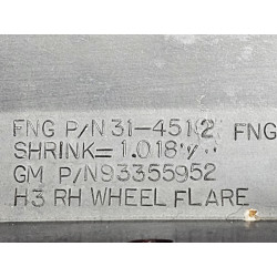 93355952 Hummer H3 Right Rear Wheel Fender Flare 2006-2010 94736296