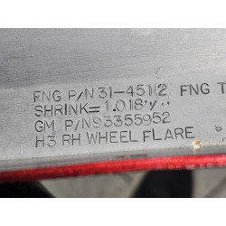 93355952 Hummer H3 Right Rear Wheel Fender Flare 2006-2010 94736296
