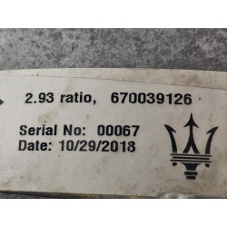 670039126 Maserati Quattroporte Rear Differential Carrier (2.93 Ratio) 2018