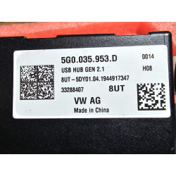 5G0035953D Volkswagen Atlas USB Hub Electronic Module 2018-2023