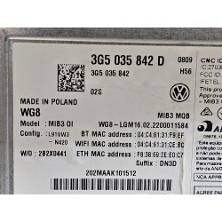 3G5035842D Volkswagen Atlas Cross Sport GPS Multimedia Control Module