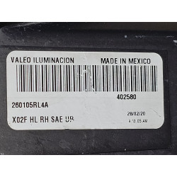 260105RL4A Nissan Kicks Right LED Halogen Headlight 2018-2020