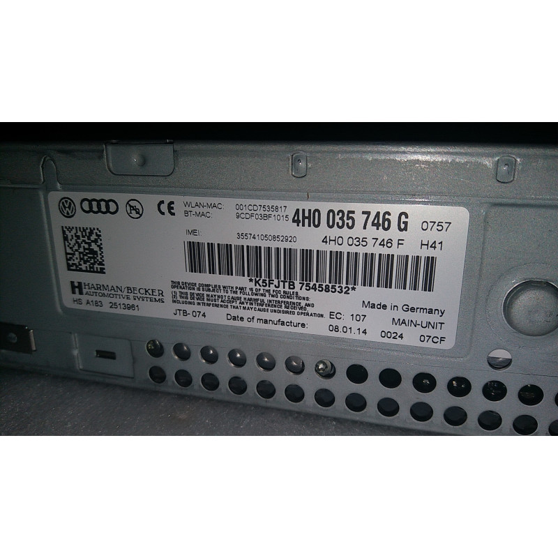 4H0035746G Audi A8 MMI Multimedia CD Radio Player Receiver 2010-2013