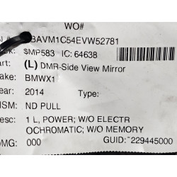 51167307185 BMW X1 Left Turn Mirror 2013-2015 51167307155