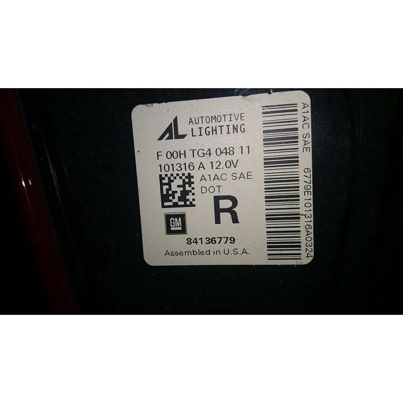 84136779 Chevrolet Camaro Right Tail Lamp 2016-2018 23310910