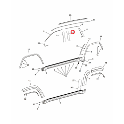 57010447AJ Jeep Grand Cherokee Rear Left Door Applique Pillar 2011-2021