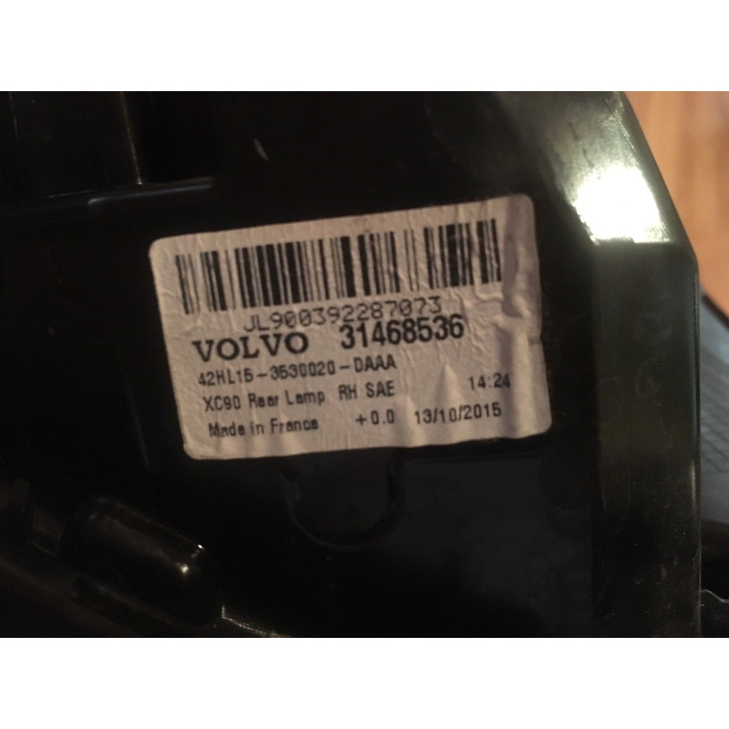 31468536 Volvo XC90 Right LED Tail Lamp 2016-2018