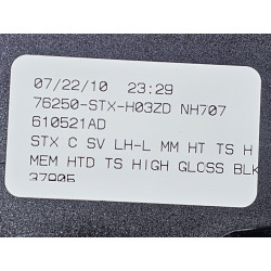 76250-STX-H03ZD Acura MDX Left Memory Heated Turn Mirror 2010-2013