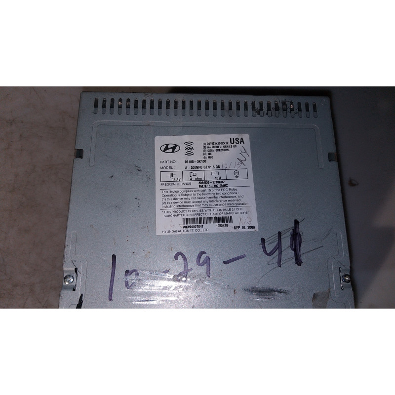96185-3K100 Hyundai Sonata CD MP3 Satellite Radio Player Stereo 2009-2010