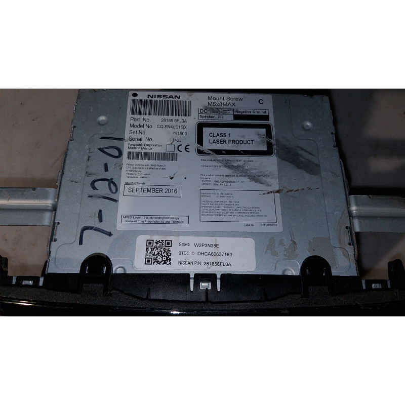 28185-6FL0A Nissan Rogue Radio Stereo Receiver CD Player XM MP3 2015-2017