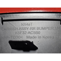K5F32-AC5S0 Hyundai Rear Bumper Left Garnish Wheel Arch Molding Fender Trim