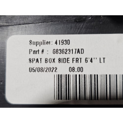 68362317AD Dodge Ram 2500 Left Box Side Spat Mud Flap 2019-2026 68362317AA