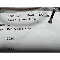 26060-1PA0A Nissan NV1500 Left Halogen Headlight 2012-2021